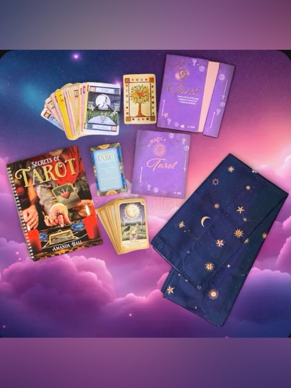 NEW Secrets & Magic Of Tarot Box Set Bundle - 2 Decks, 2 Books & Celestial Scarf